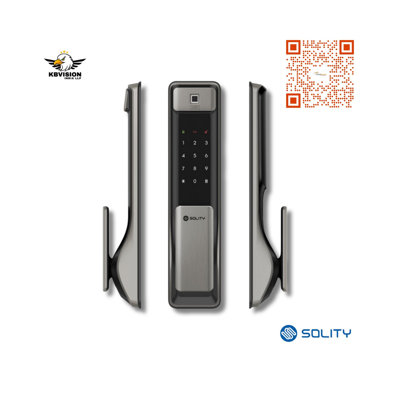 Solity GSP-2000BK Premium Push-Pull Smart Door Lock