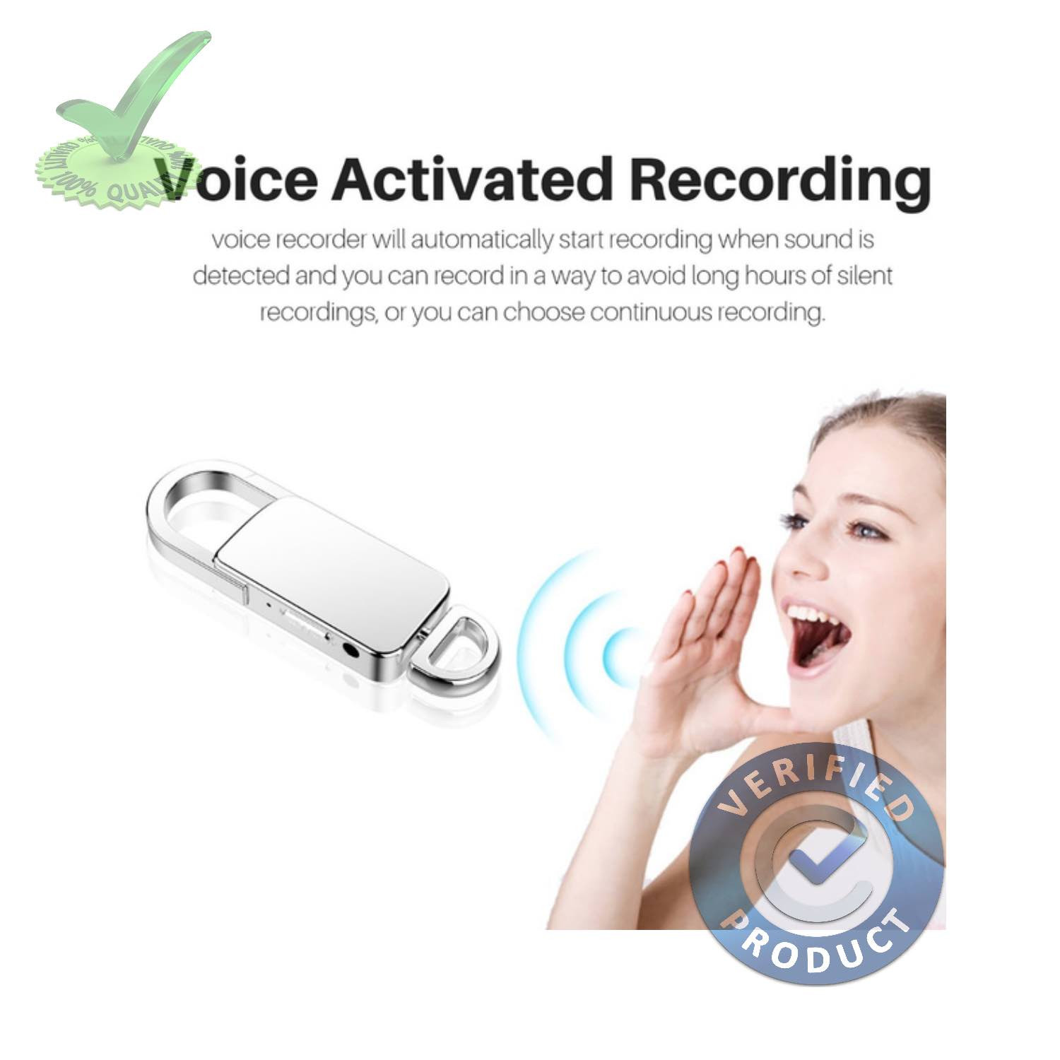 8gb 90hrs Digital Spy Audio Sound Voice Recorder in Keychain