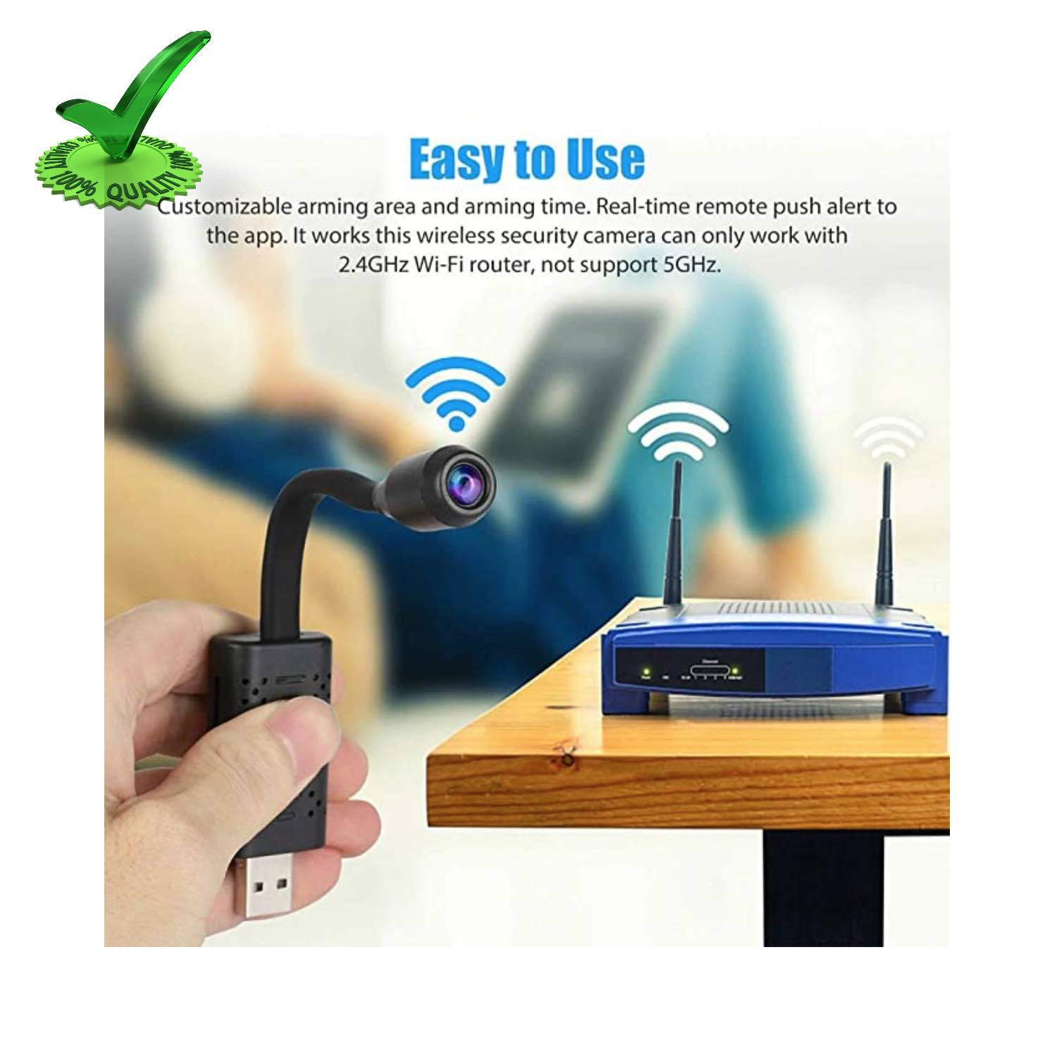 Mini Hidden USB Universal Interface WiFi Wireless 4K Spy Camera