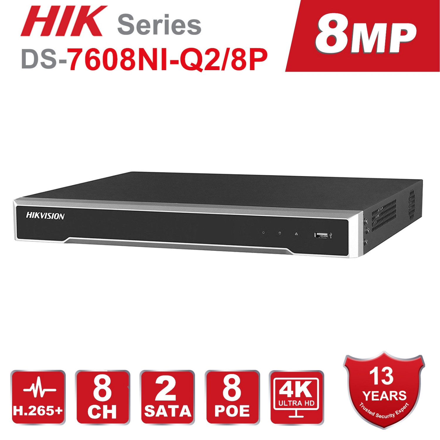 Hikvision DS-7608NI-Q2/8P 8ch POE 4k HD Network Video Recorder 