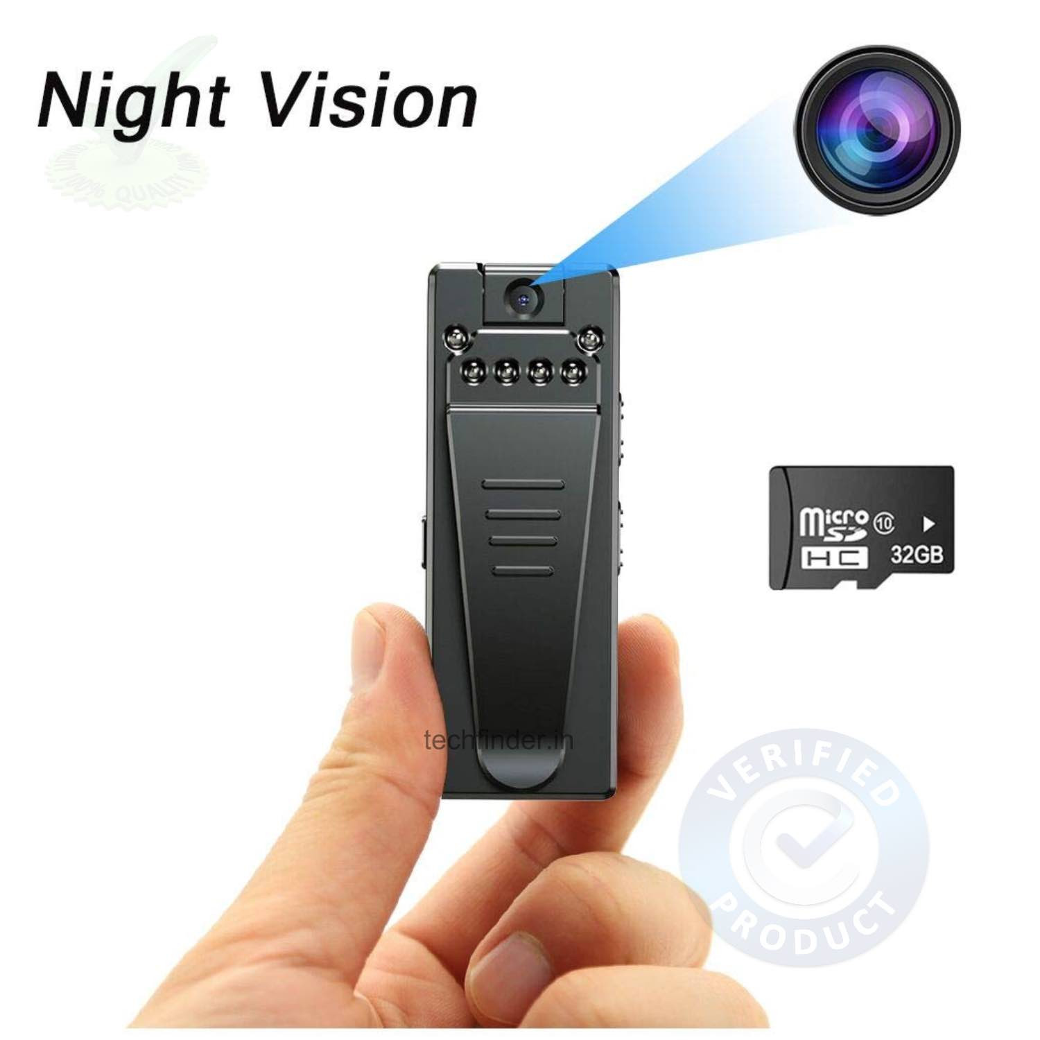 Digital 4K FHD High Resolution Wearable Hidden Portable Spy Camera