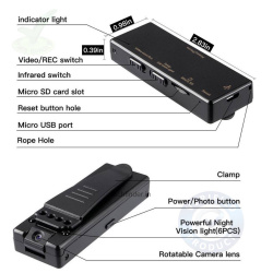Digital 4K FHD High Resolution Wearable Hidden Portable Spy Camera